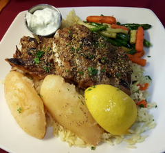 Plate of Greek food